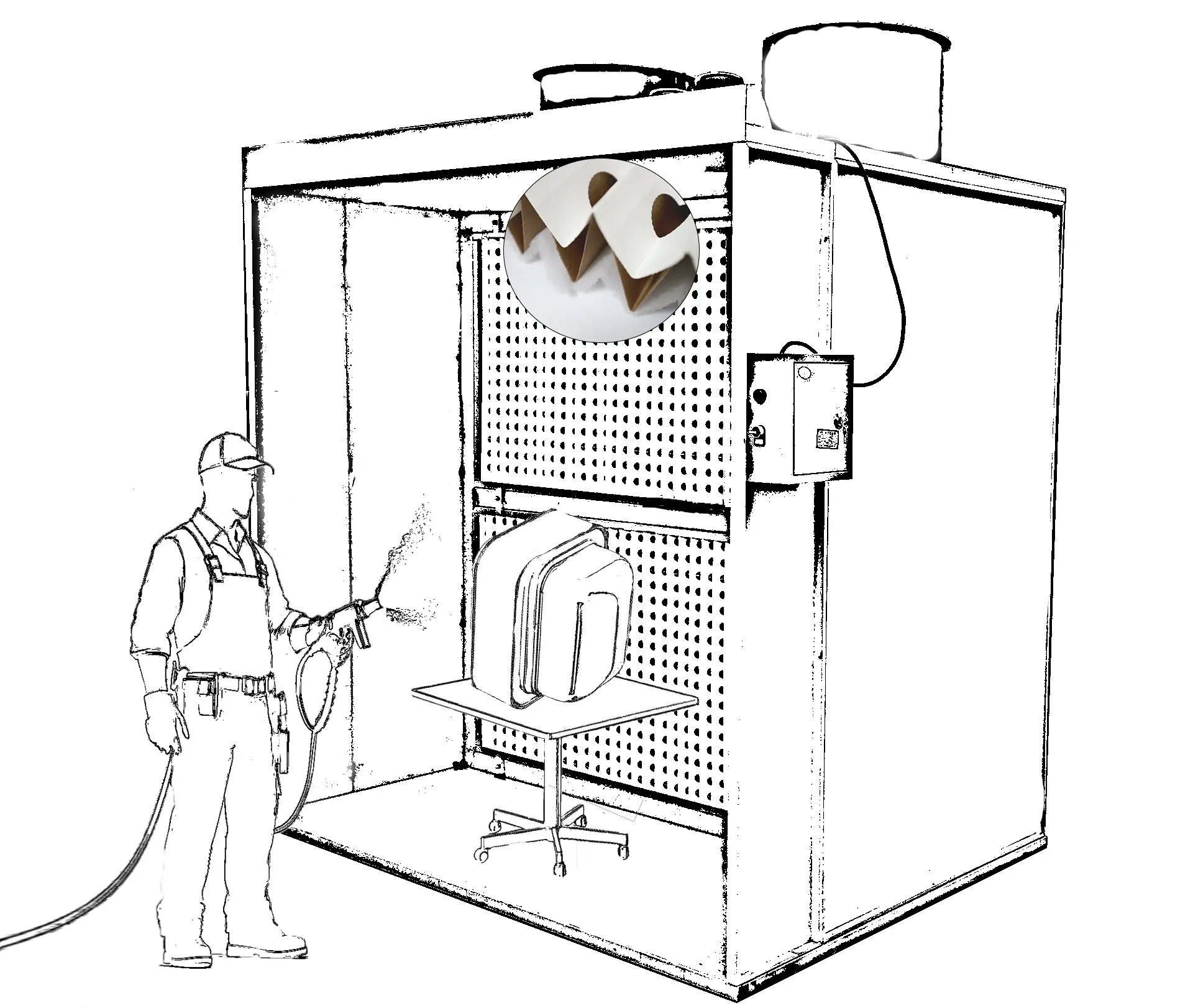 V shape paint filter paper application